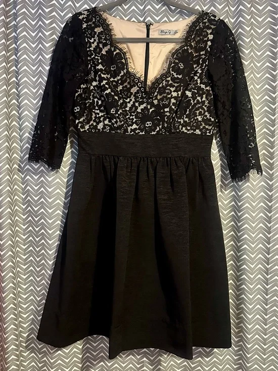 NWOT Eliza J | Black Missy Lace Dress, size 8 - Picture 4 of 9